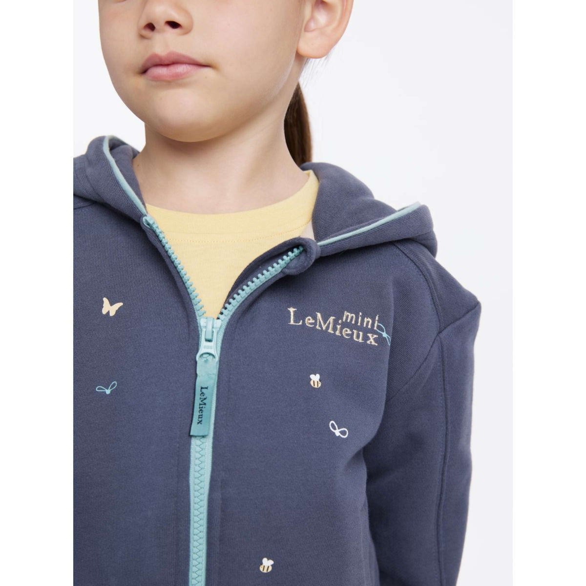 LeMieux Pull col Hoodie Charlie Zip Enfants Dusk Blue