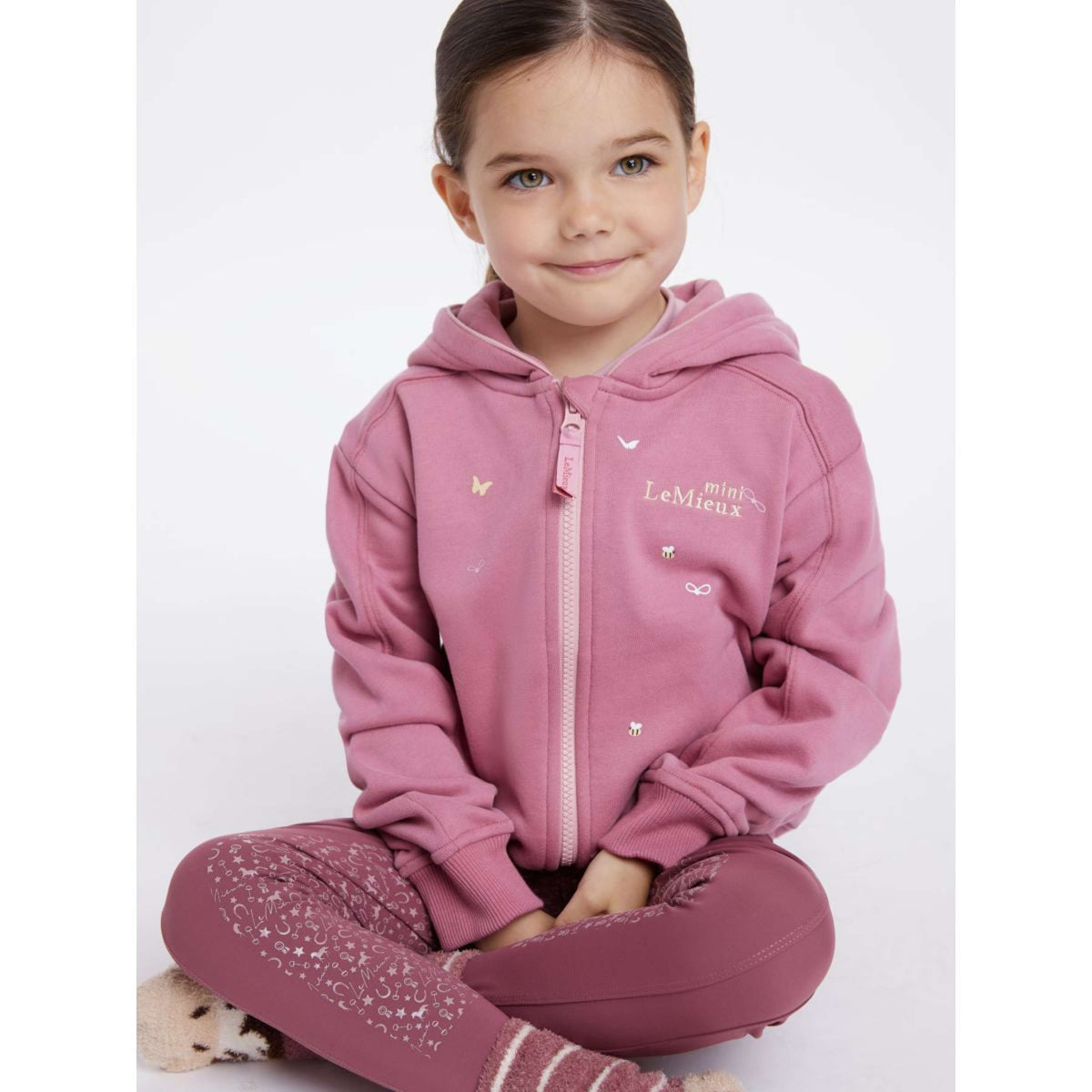 LeMieux Pull col Hoodie Charlie Zip Enfants Peony