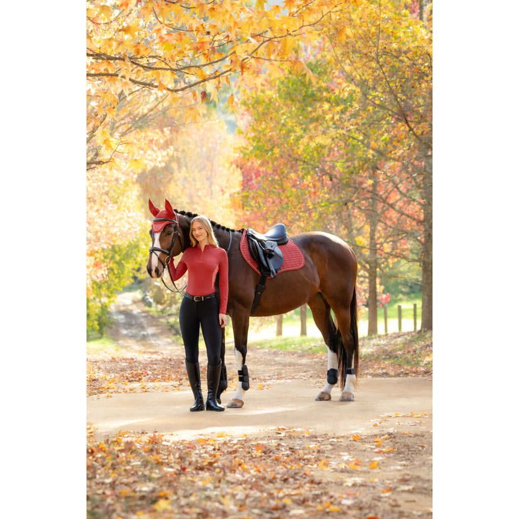 LeMieux Tapis de Selle Suede Close Contact Square de Saut Russet