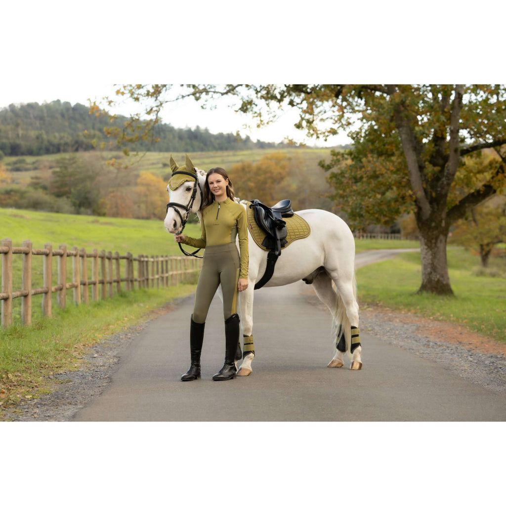 LeMieux Tapis de Selle Suede Square Polyvalence Gooseberry