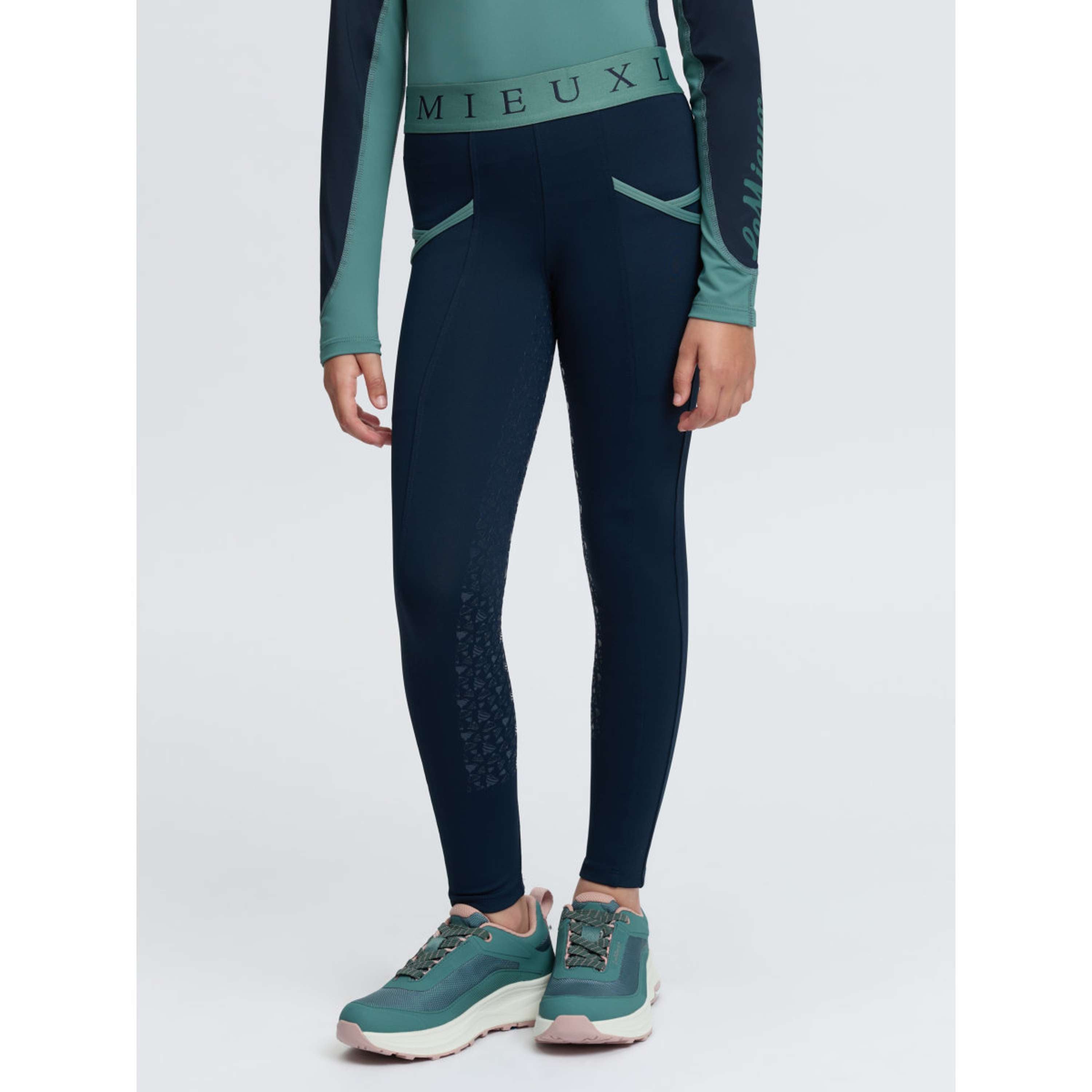 LeMieux Legging d'Équitation Kids Full Grip Navy/Aloe