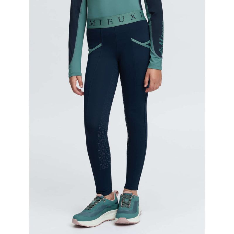 LeMieux Legging d'Équitation Kids Full Grip Navy/Aloe