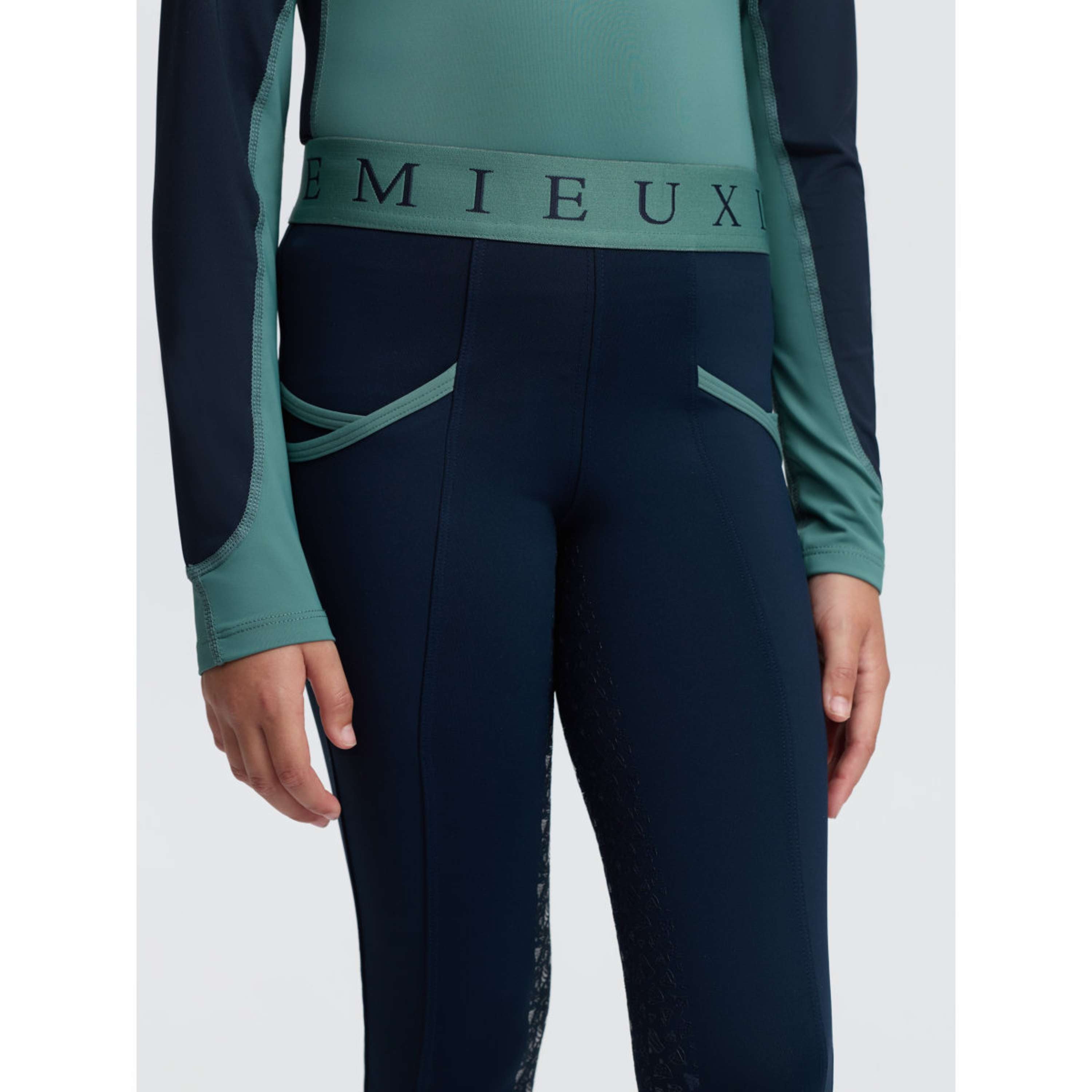 LeMieux Legging d'Équitation Kids Full Grip Navy/Aloe