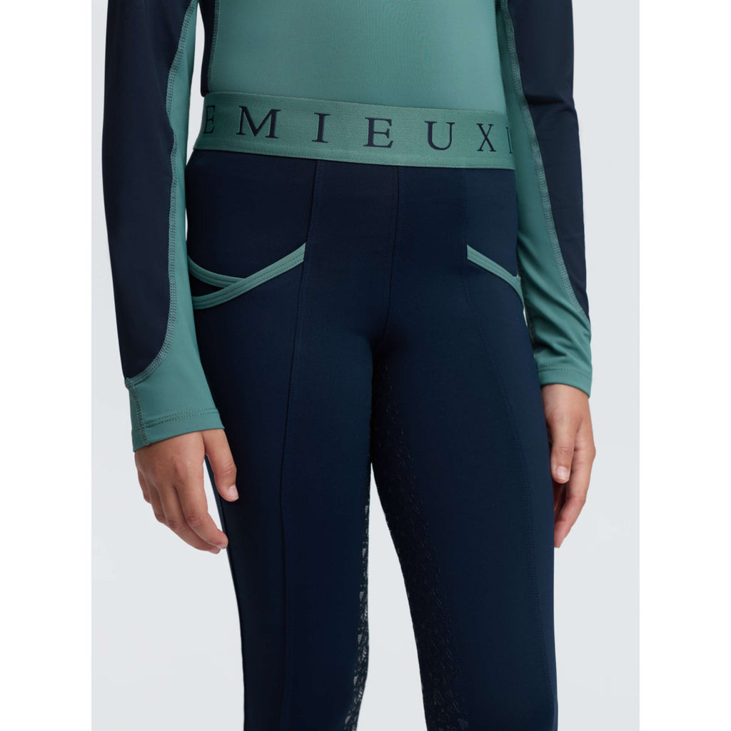 LeMieux Legging d'Équitation Kids Full Grip Navy/Aloe
