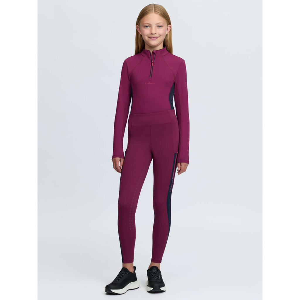 LeMieux Legging d'Équitation Orla Kids Full Grip Blackberry