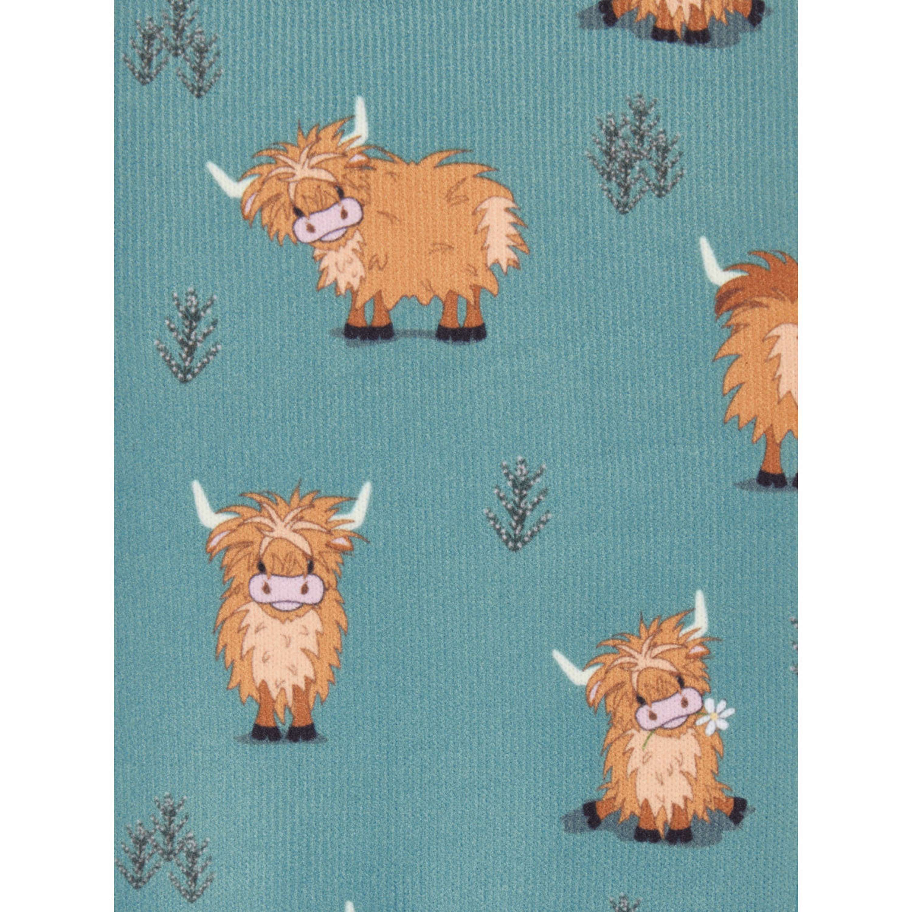 LeMieux Chaussettes d'Équitation Footsie Highland Cow/Aloe