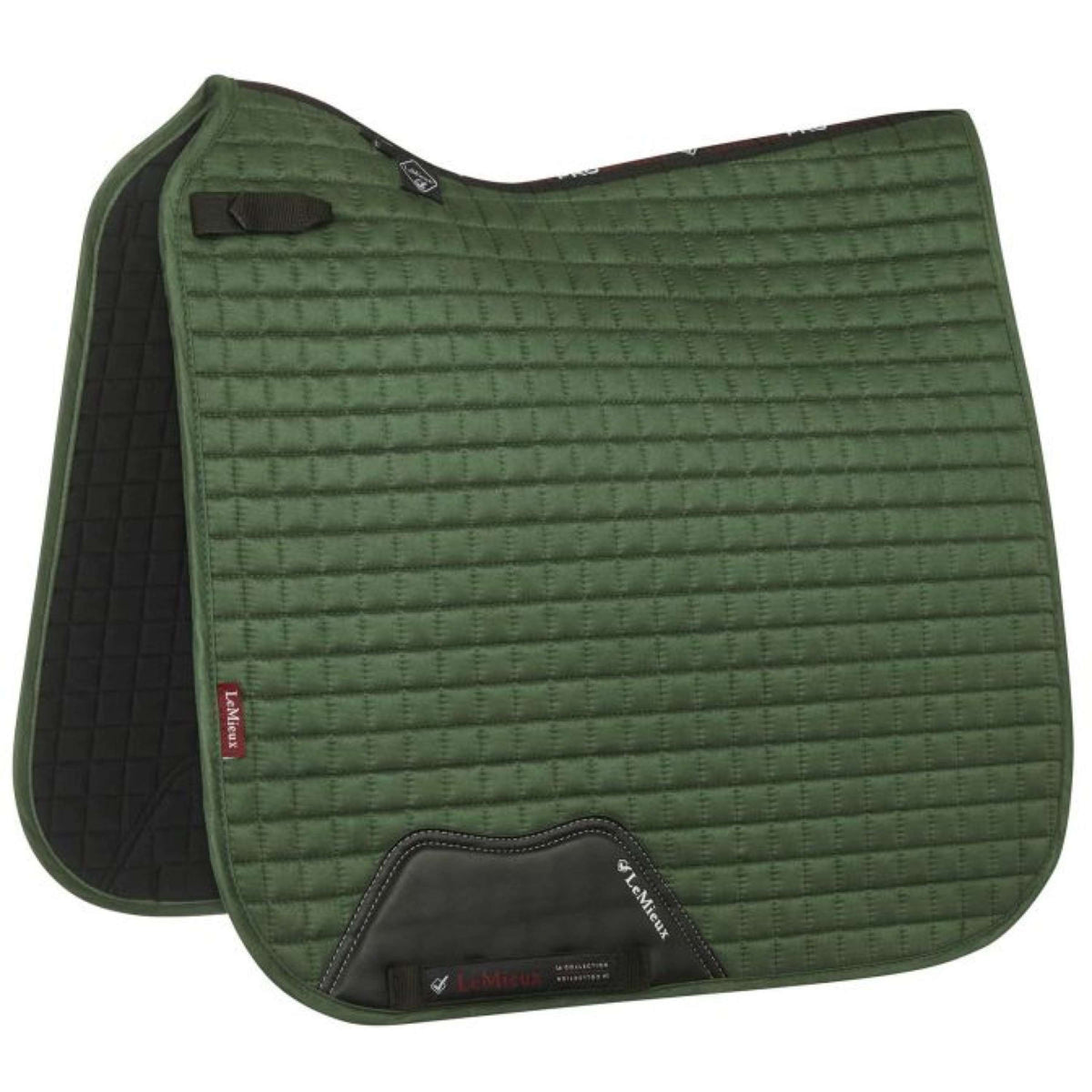 LeMieux Tapis de Selle Luxury Square Dressage Hunter Green