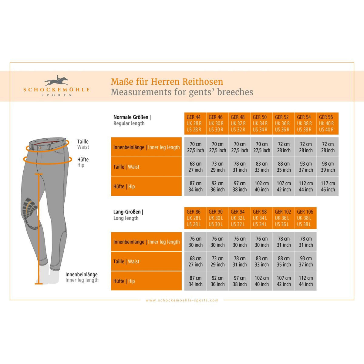 Schockemöhle Pantalon d'Équitation Equinox Hero Messieurs Full Grip Gris/Orange