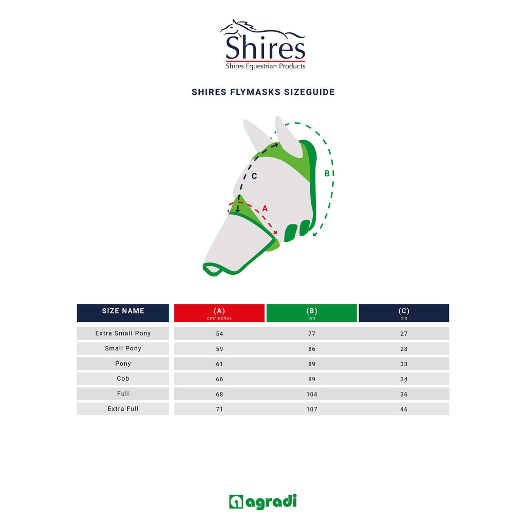FlyGuard by Shires Masque Anti-Mouches Pro Fine Mesh avec Oreilles Marin