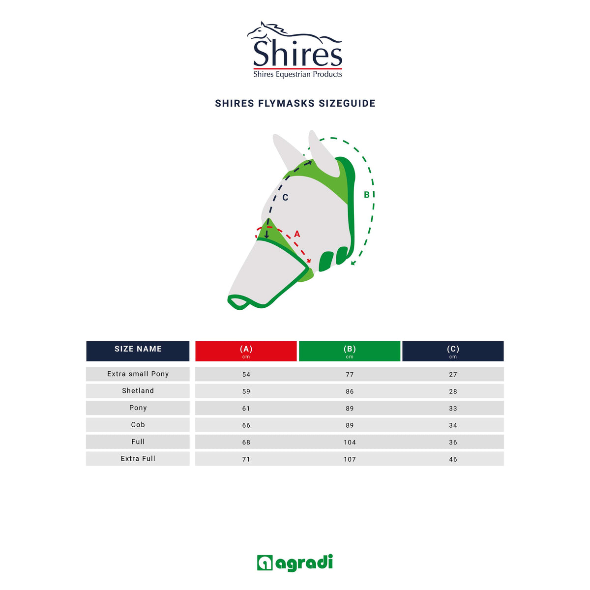 Shires Masque Anti-Mouches Deluxe Vert