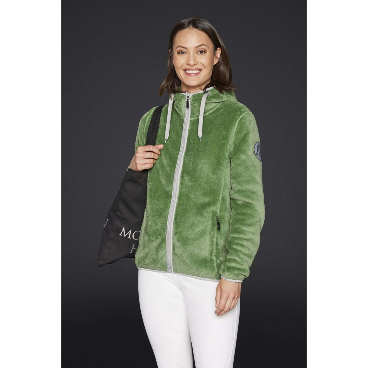 Mountain Horse Veste Fuzzy avec Capuchon Vert