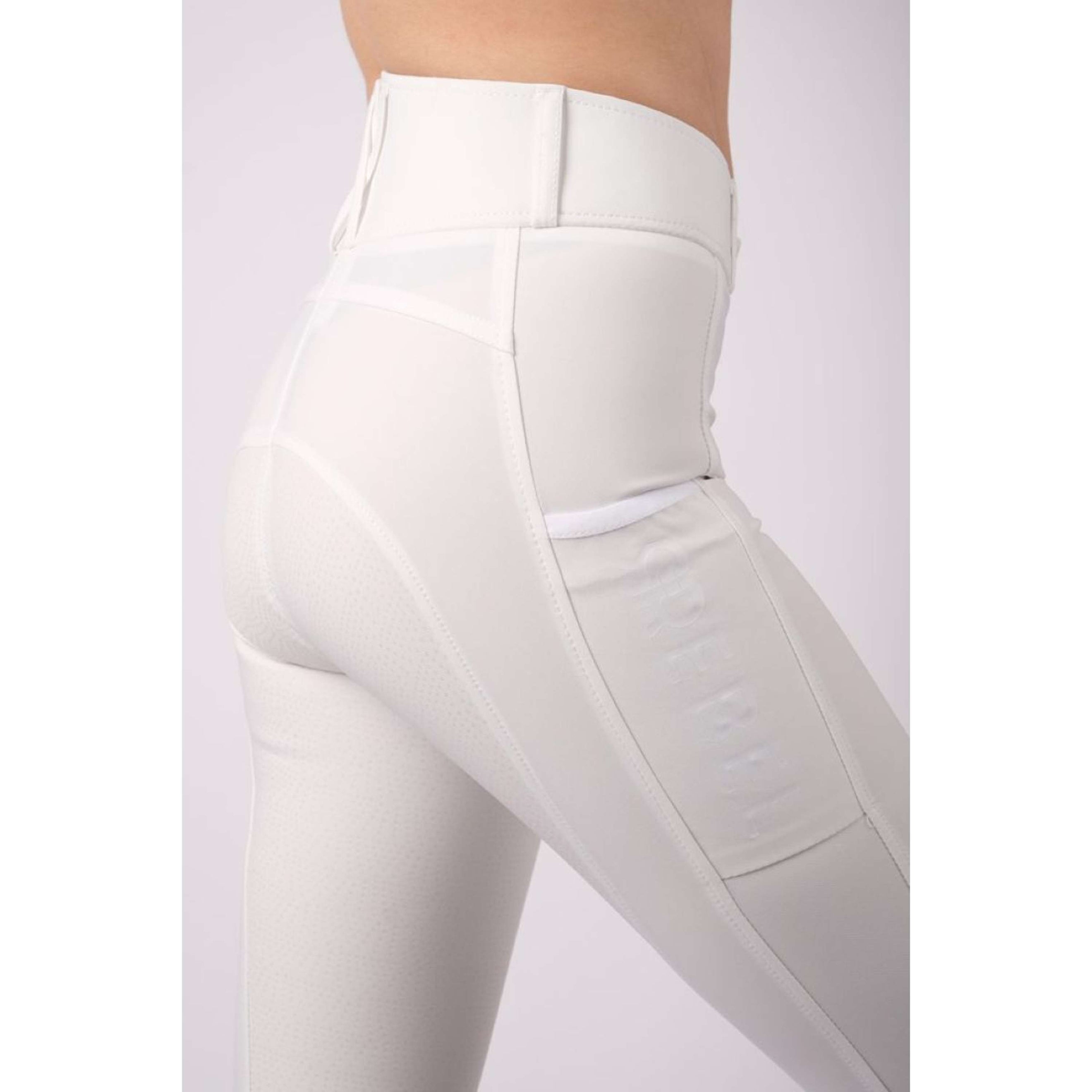 Montar Pantalon d'Équitation Highwaist Thigh Pocket Full Grip Blanc