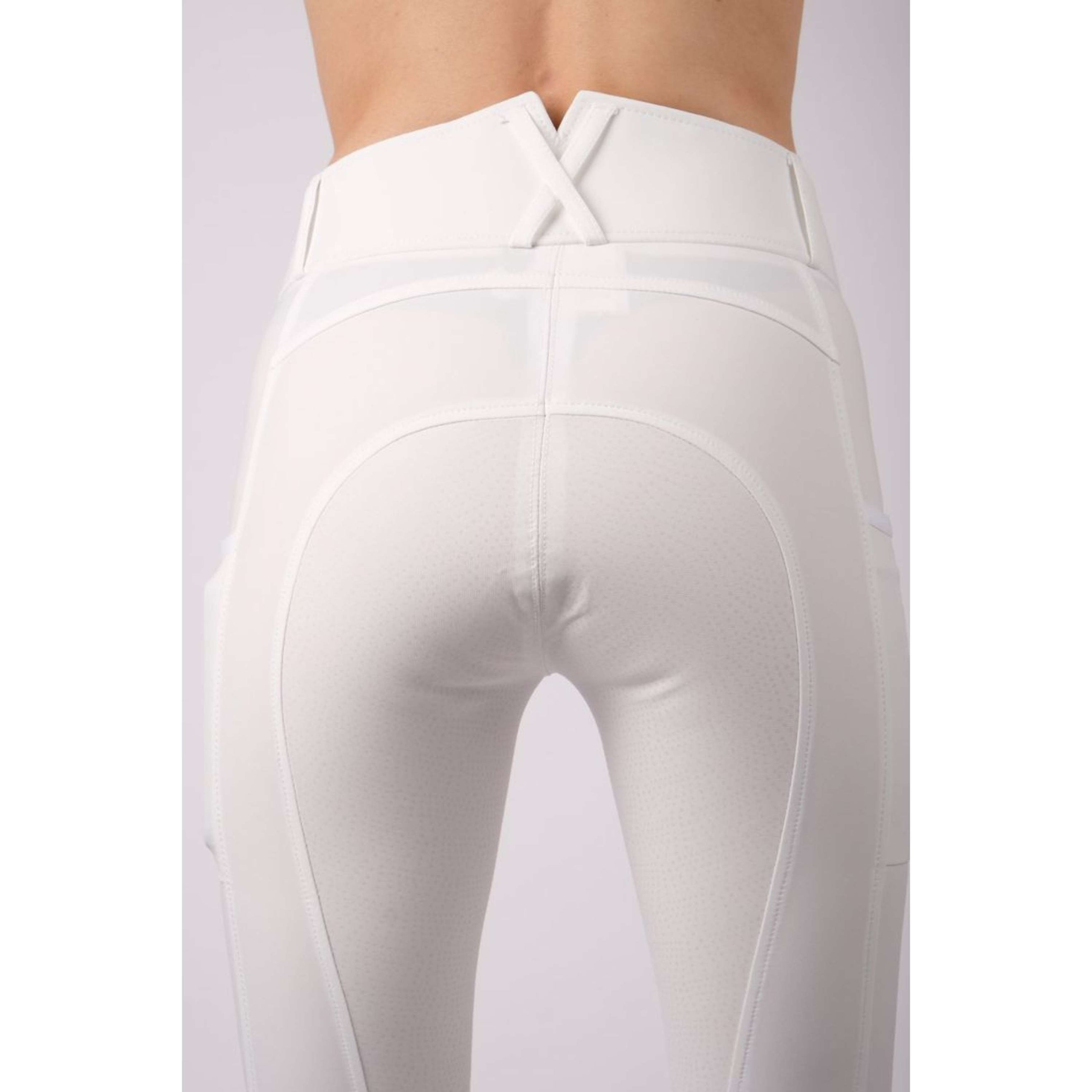 Montar Pantalon d'Équitation Highwaist Thigh Pocket Full Grip Blanc