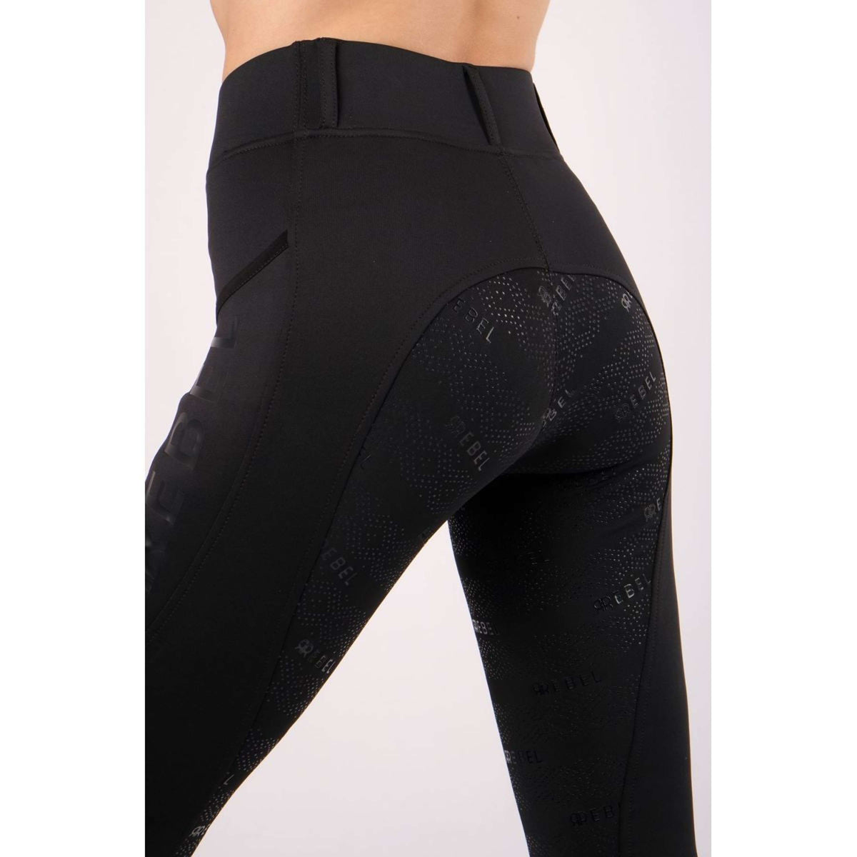 Montar Legging d'Équitation Pull On Rosegold Full Grip Noir