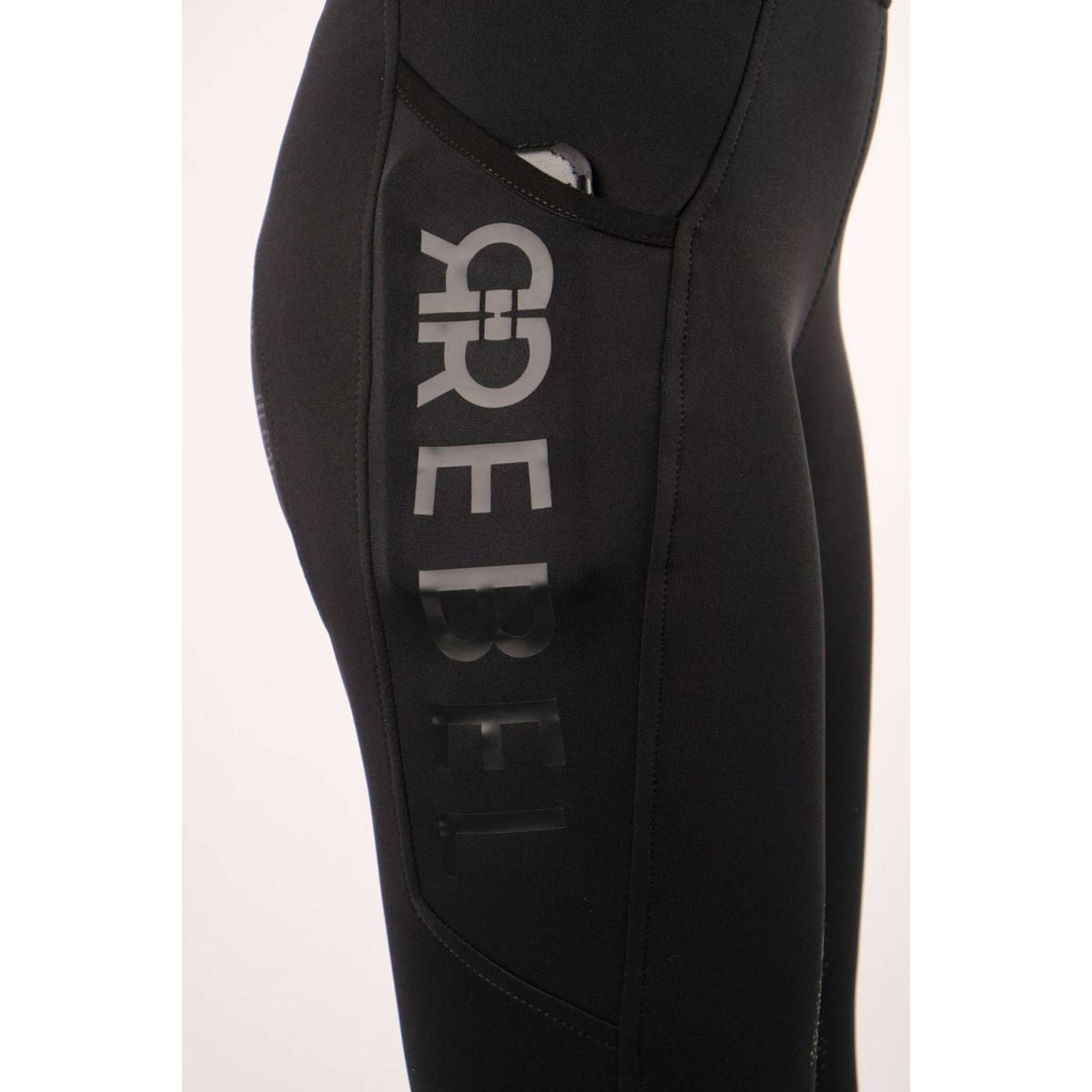 Montar Legging d'Équitation Pull On Classic Thigh Pocket Full Grip Noir