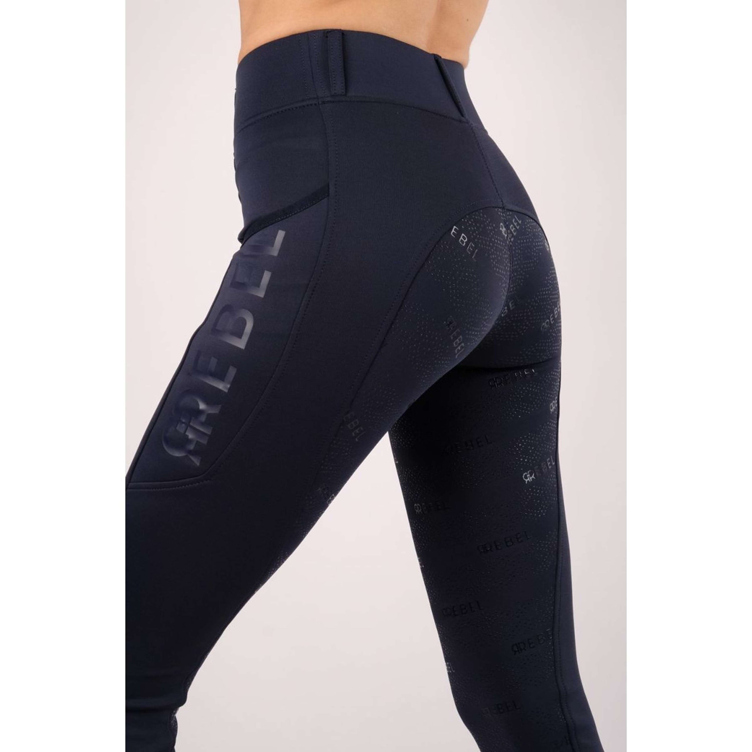 Montar Legging d'Équitation Pull On Classic Thigh Pocket Full Grip Marin