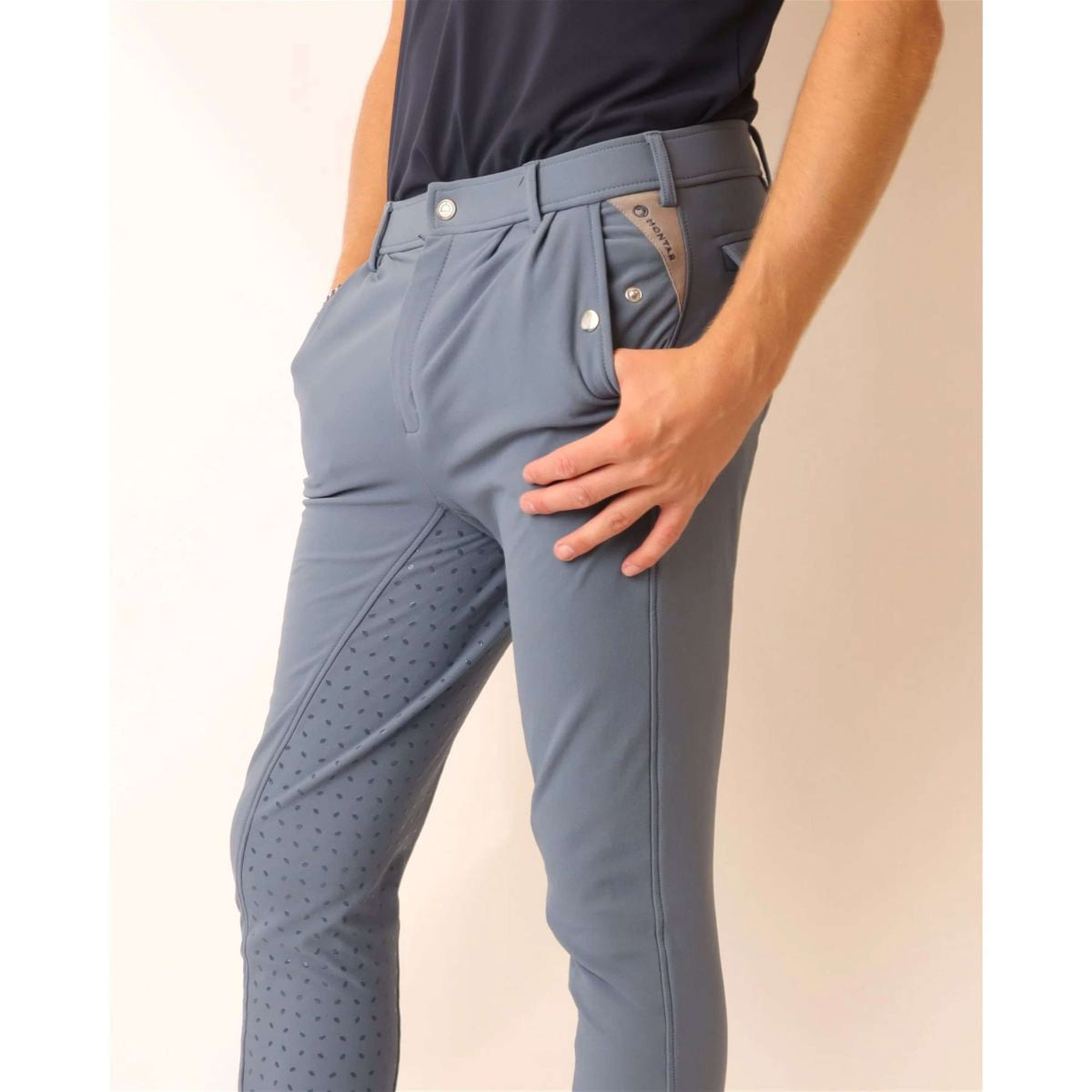 Montar Pantalon d'Équitation Gary Full Grip Dove Blue