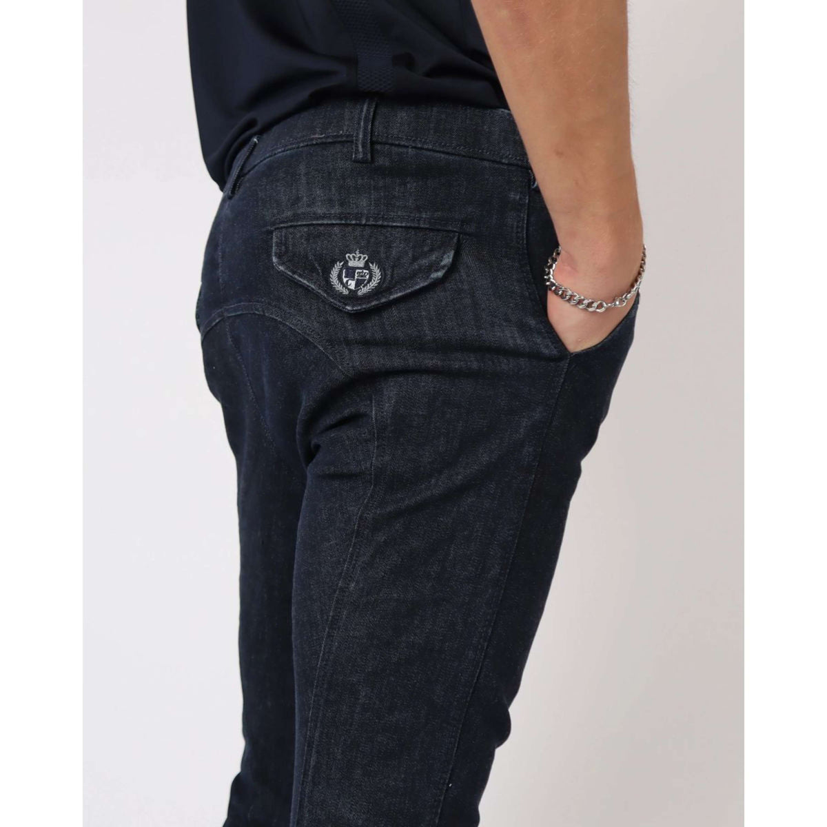 Montar Pantalon d'Équitation ESS Gary Prise de Genou Hommes Denim