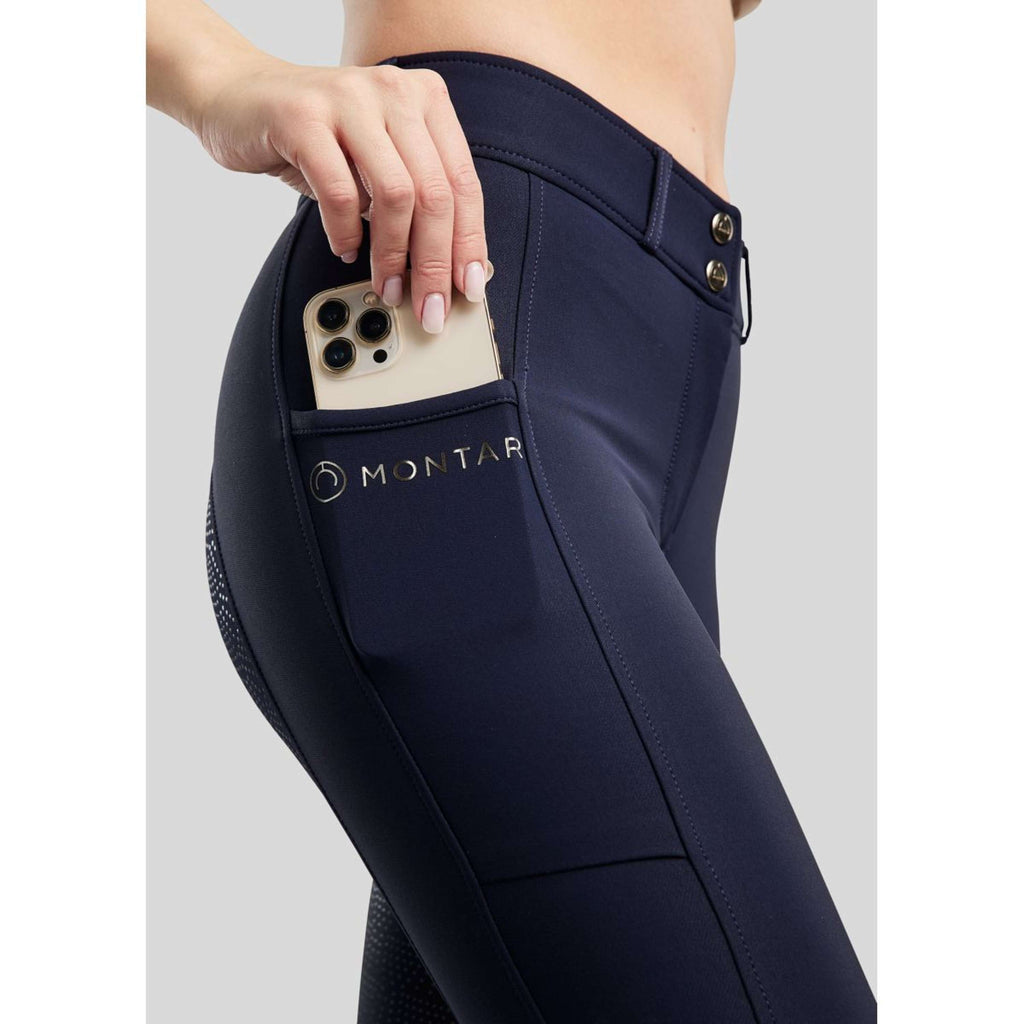 Montar Pantalon d'Équitation Megan Full Grip Marin