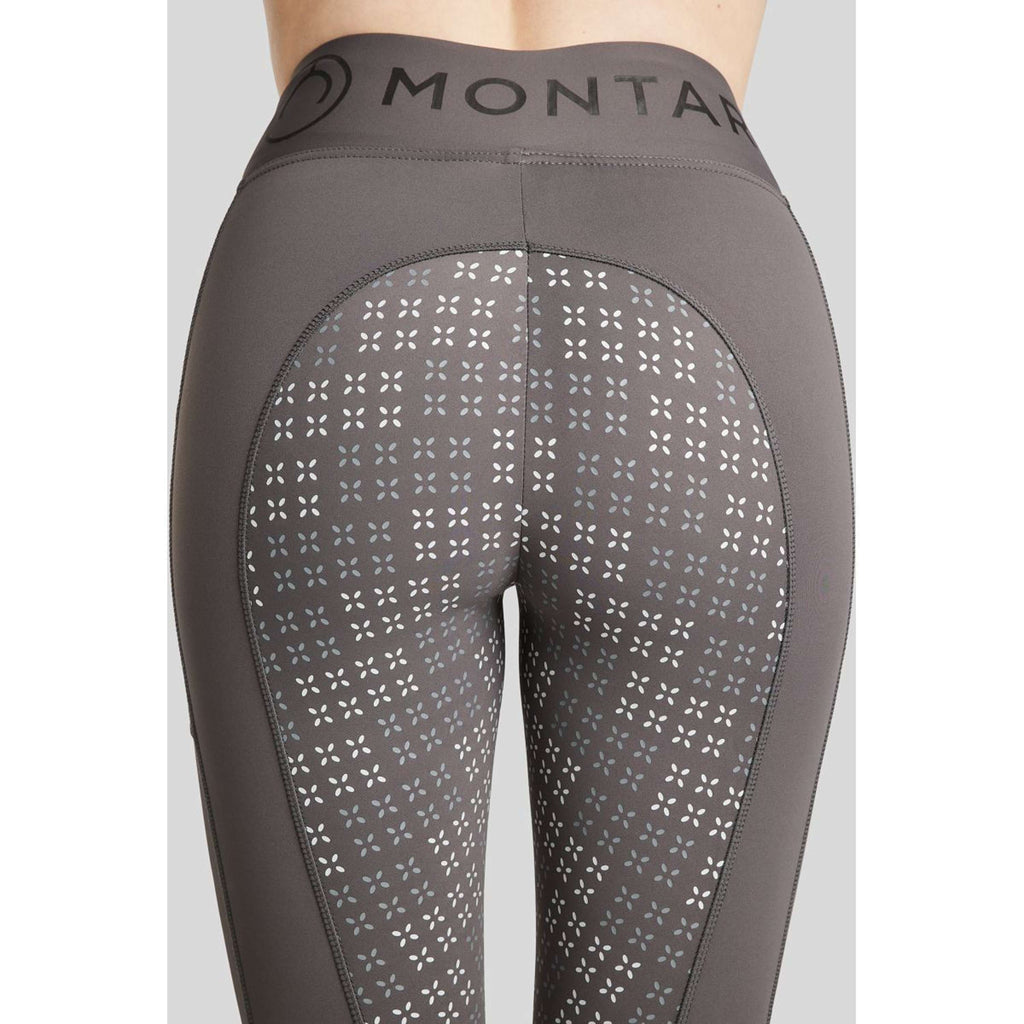 Montar Legging d'Équitation Selena Pull On Full Grip Gris