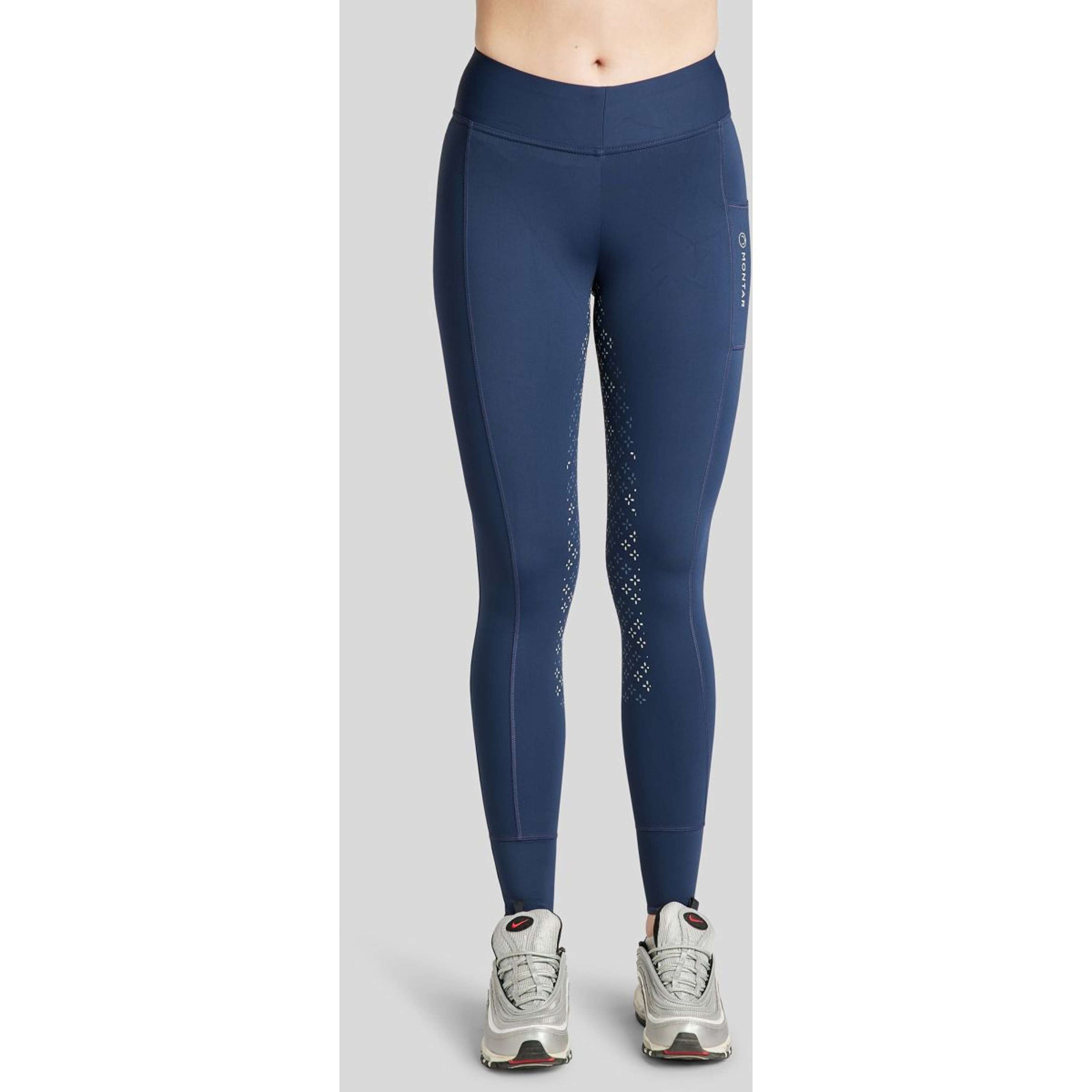 Montar Legging d'Équitation Selena Pull On FullGrip Marin