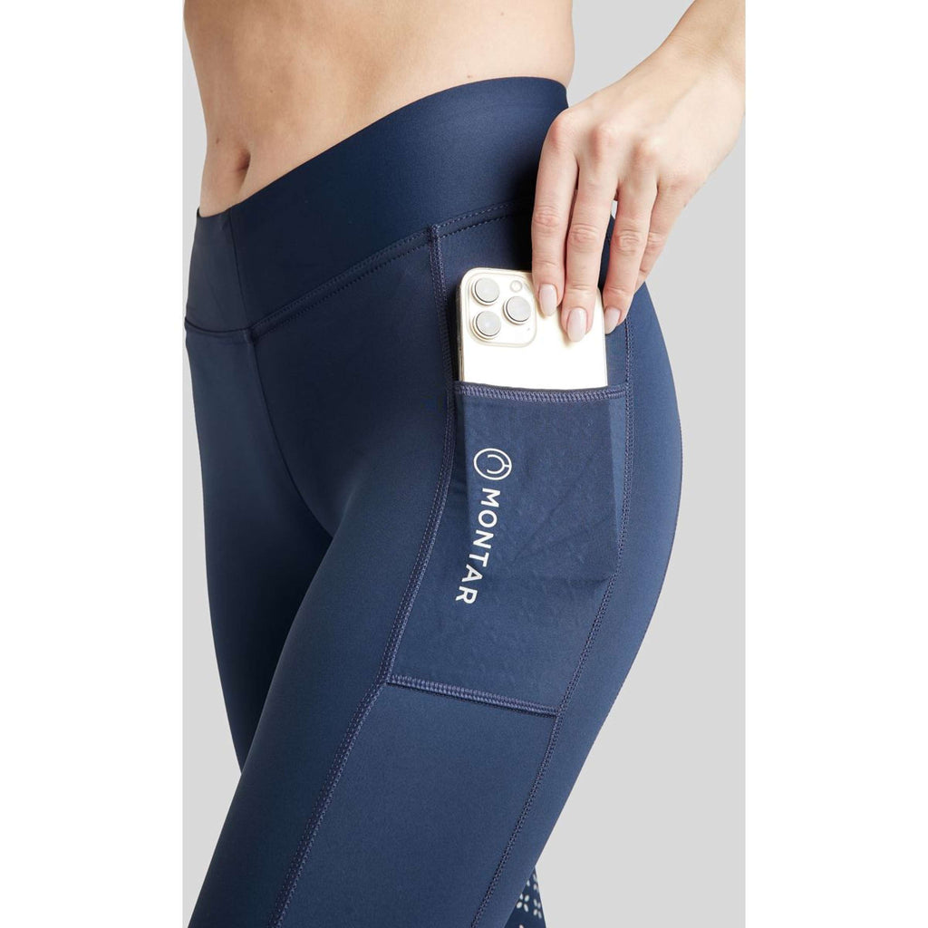 Montar Legging d'Équitation Selena Pull On FullGrip Marin