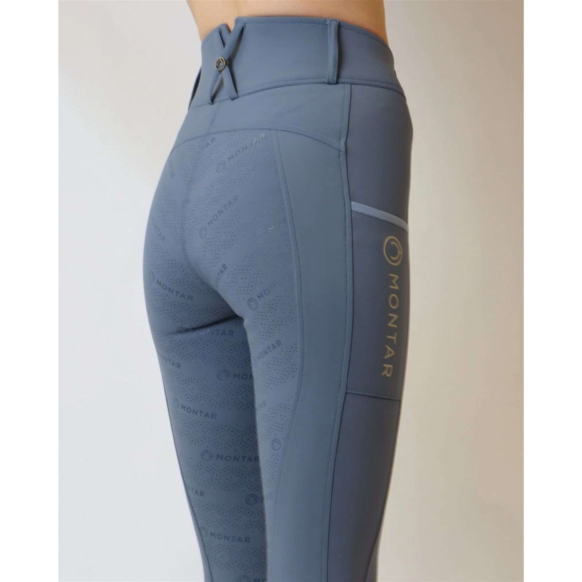 Montar Legging d'Équitation MoMacy Highwaist Full Grip Dove Blue