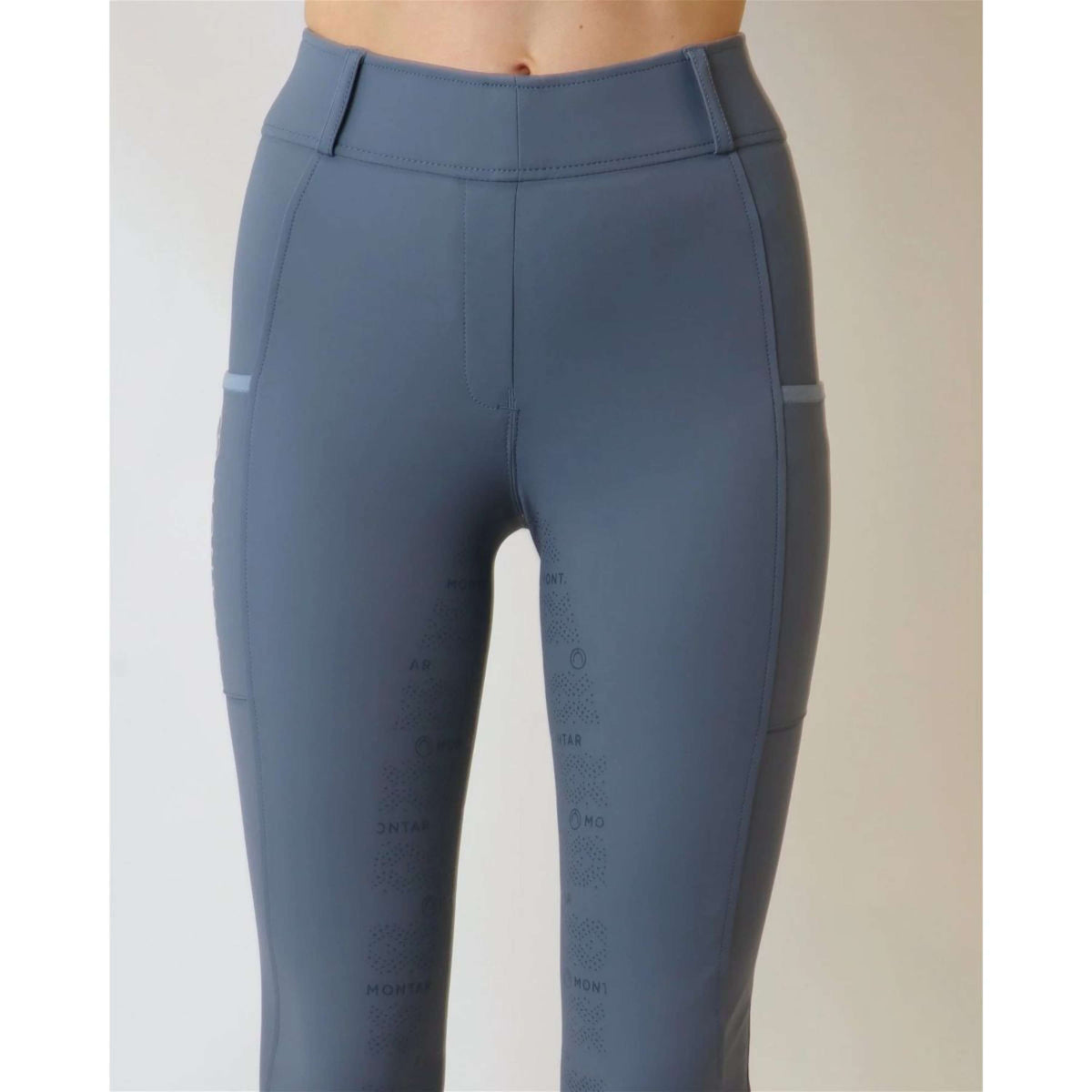 Montar Legging d'Équitation MoMacy Highwaist Full Grip Dove Blue