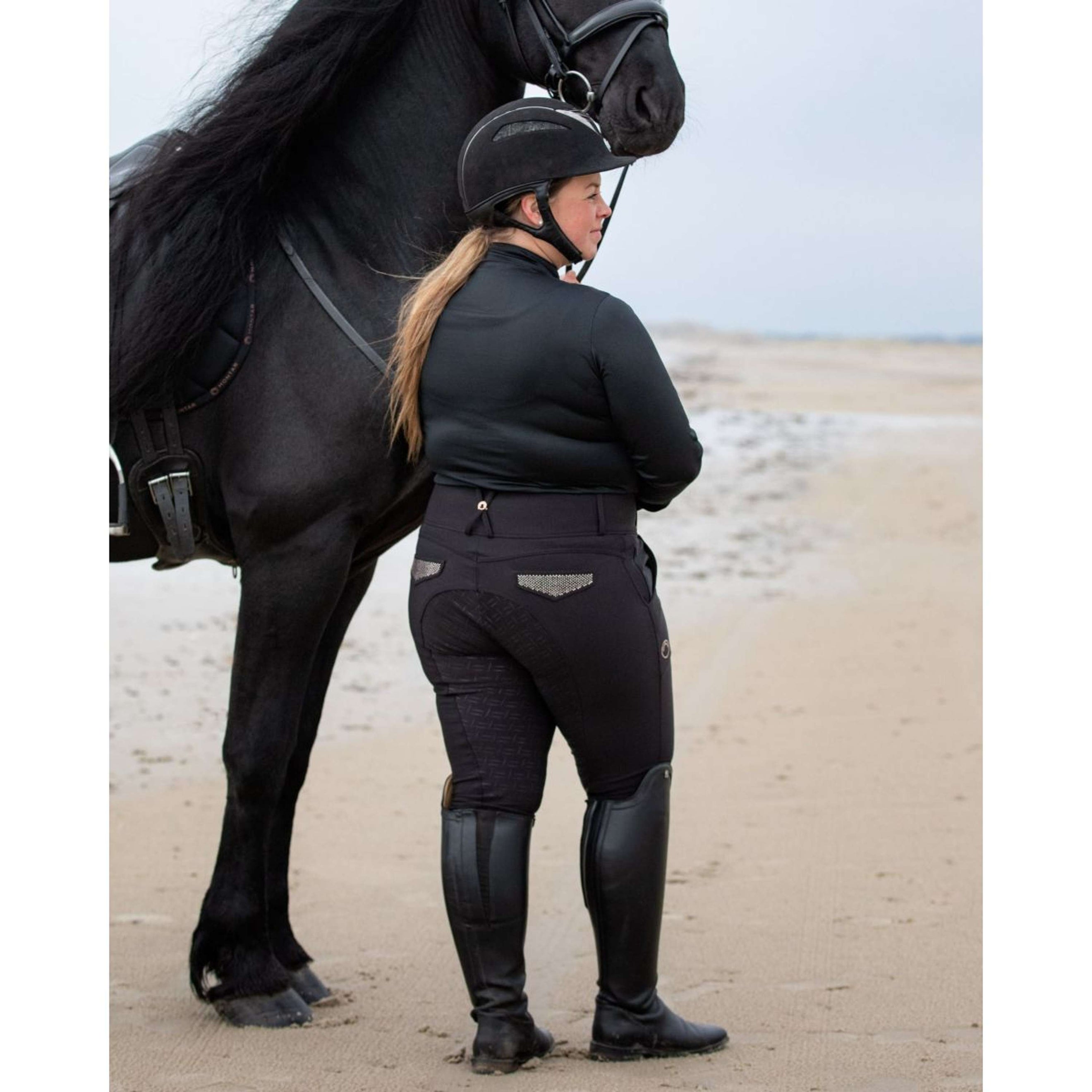 Montar Pantalon d'Équitation Briella Rosegold Full Grip Noir