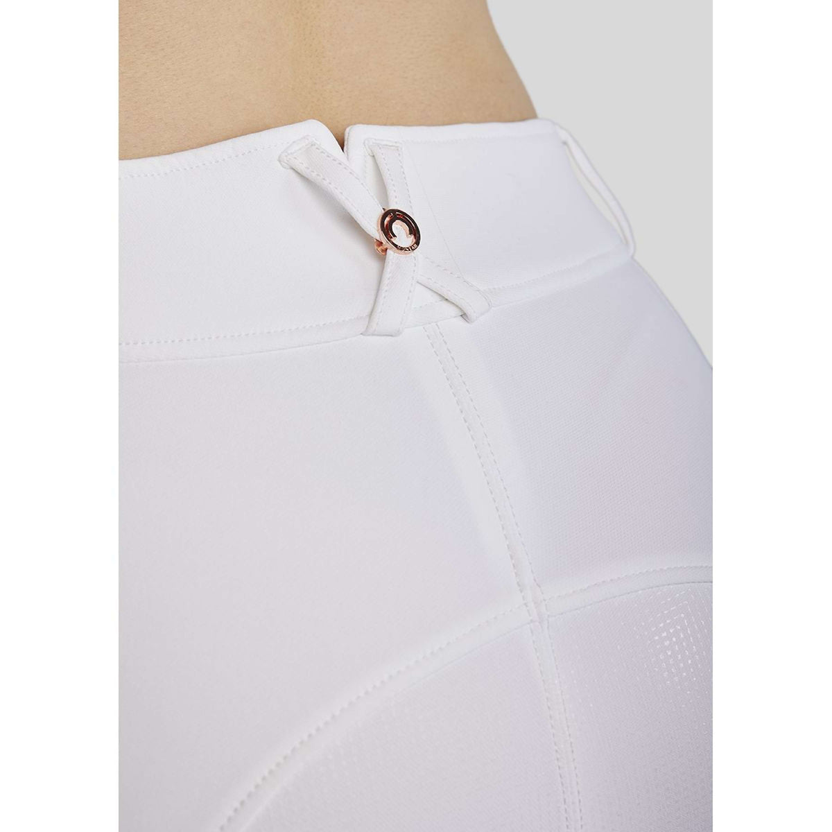 Montar Pantalon d'Équitation MoMaddie Rosegold Crystals Full Grip Blanc