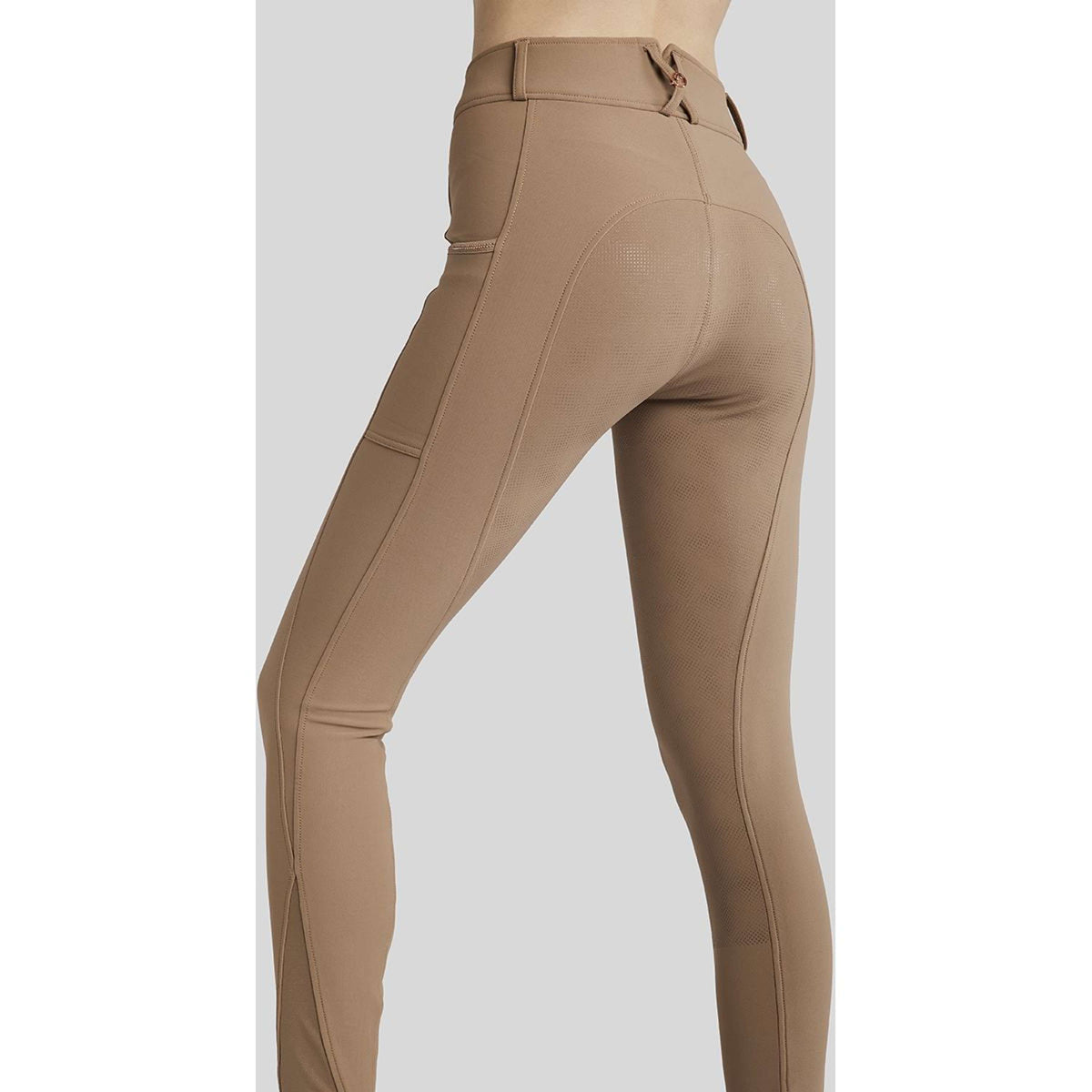 Montar Pantalon d'Équitation MoMaddie Rosegold Crystals Full Grip Latte