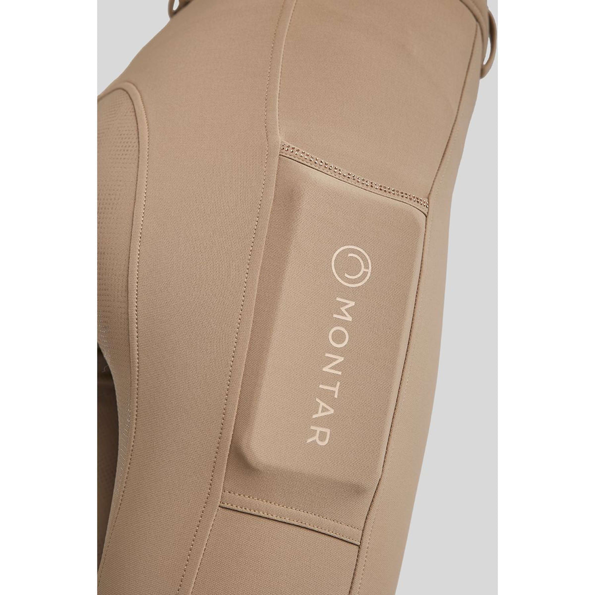 Montar Pantalon d'Équitation MoMaddie Rosegold Crystals Full Grip Latte