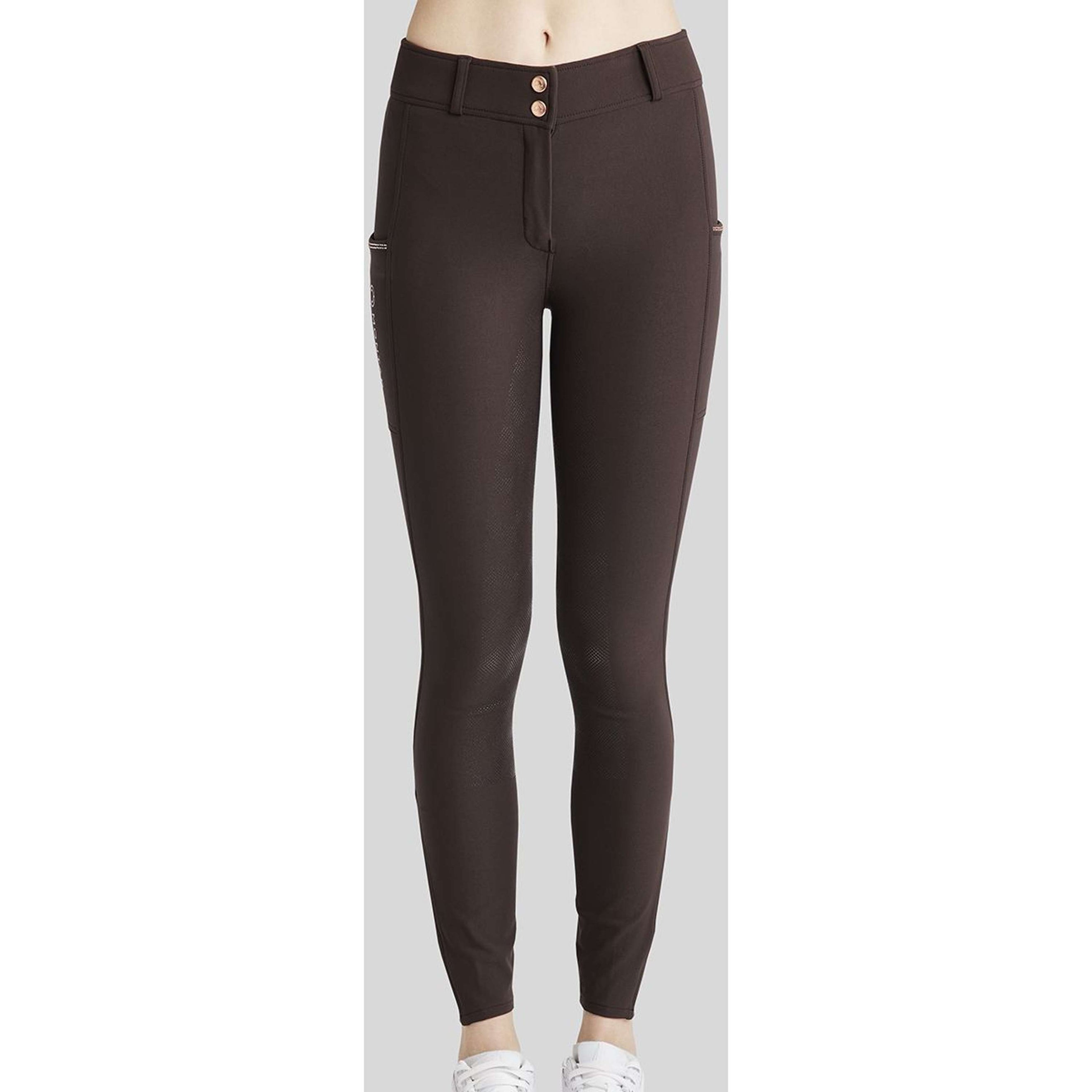 Montar Pantalon d'Équitation MoMaddie Rosegold Crystals Full Grip Marron