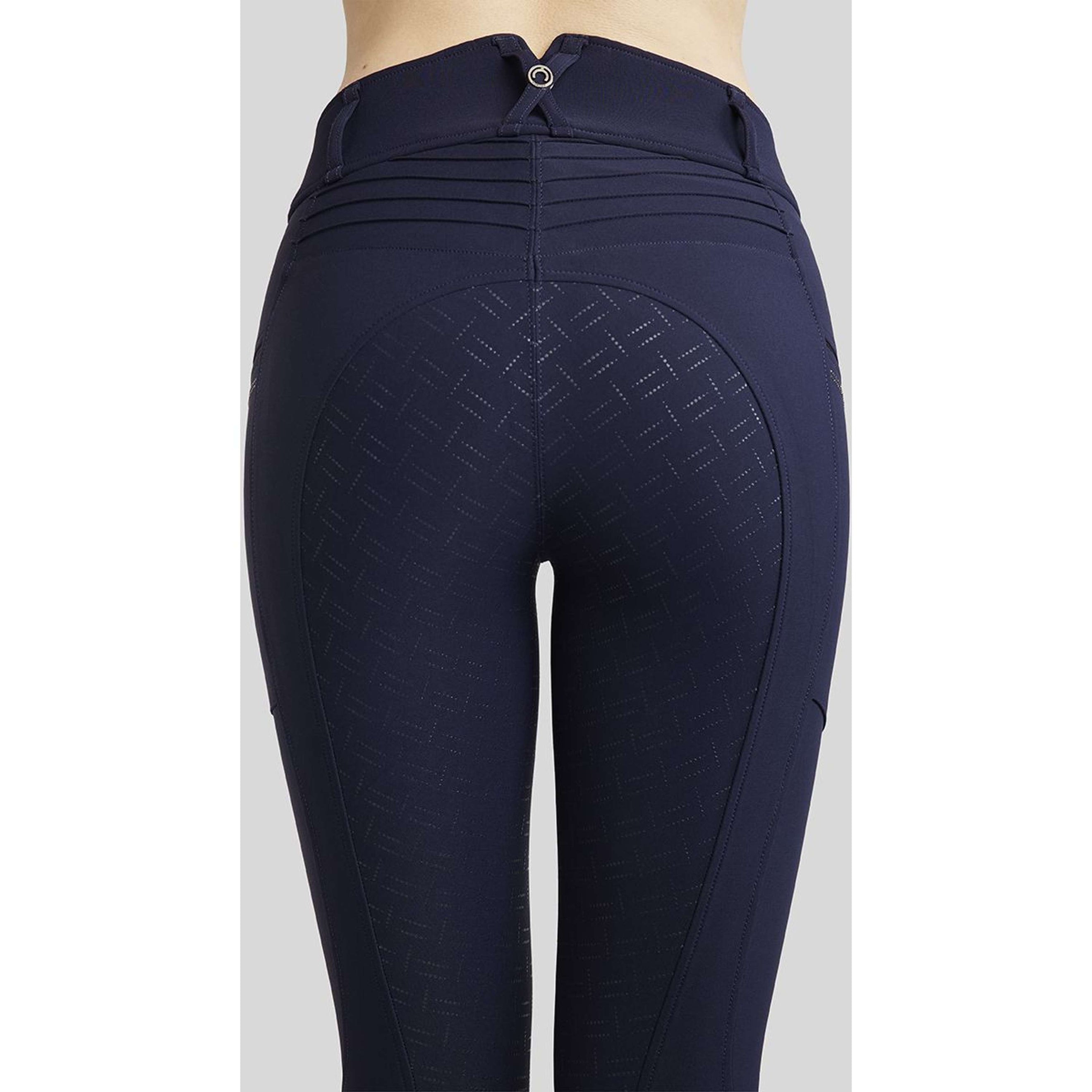 Montar Pantalon d'Équitation MoRosie Pintucks Crystals Full Grip Marin foncé