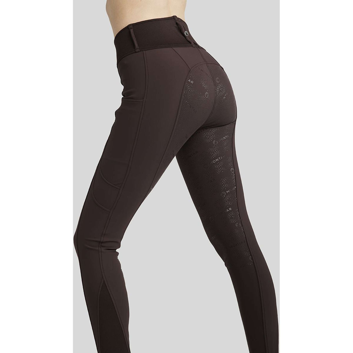 Montar Pantalon d'Équitation MoAmelia Softshell Full Grip Marron