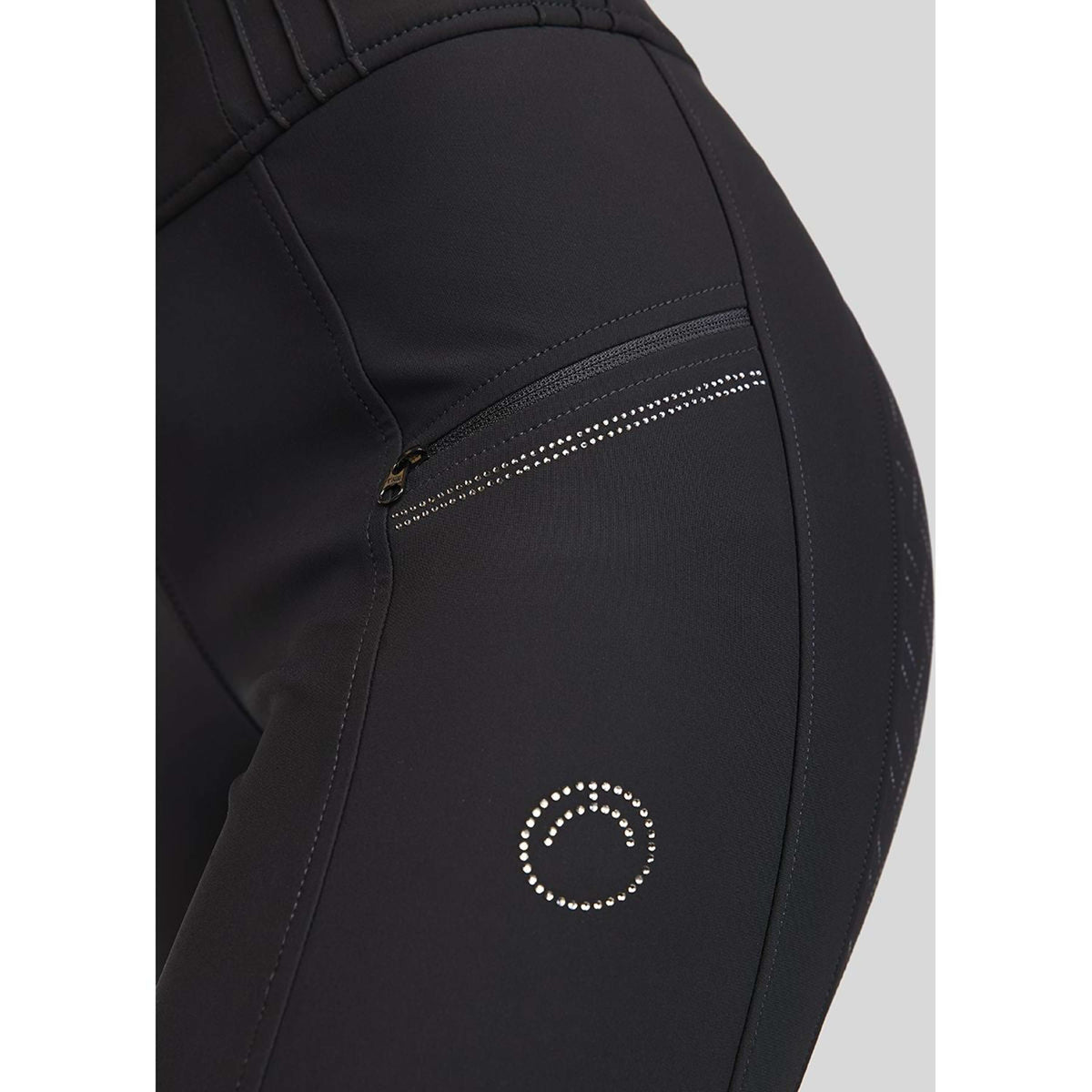 Montar Legging d'Équitation MoRosie Pintucks Crystals Full Grip Noir