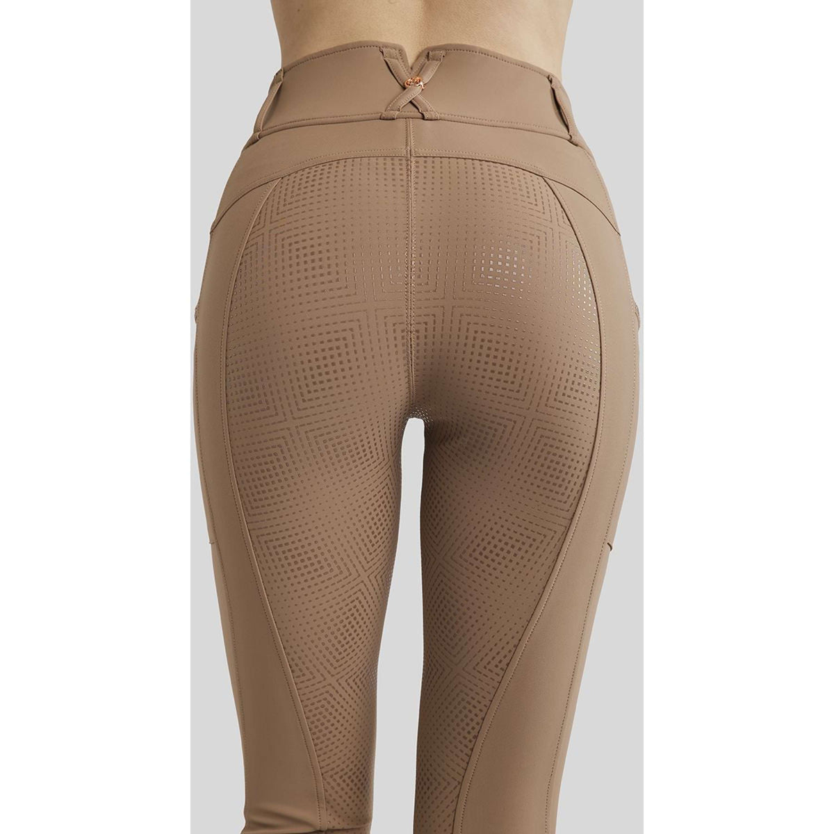 Montar Legging d'Équitation Mirella Rosegold Crystals Full Grip Latte