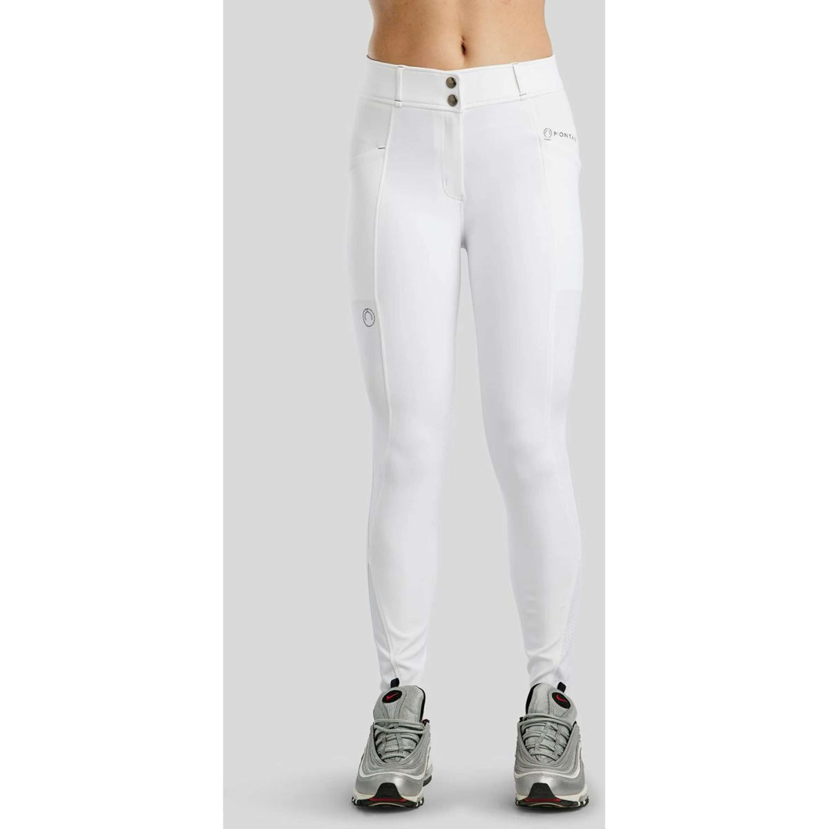 Montar Pantalon d'Équitation MoZida Prise de Genou Blanc
