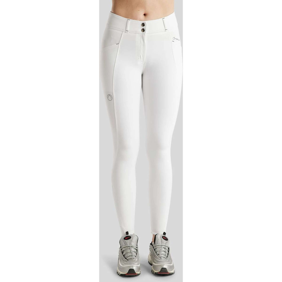Montar Pantalon d'Équitation MoZida Full Grip Blanc