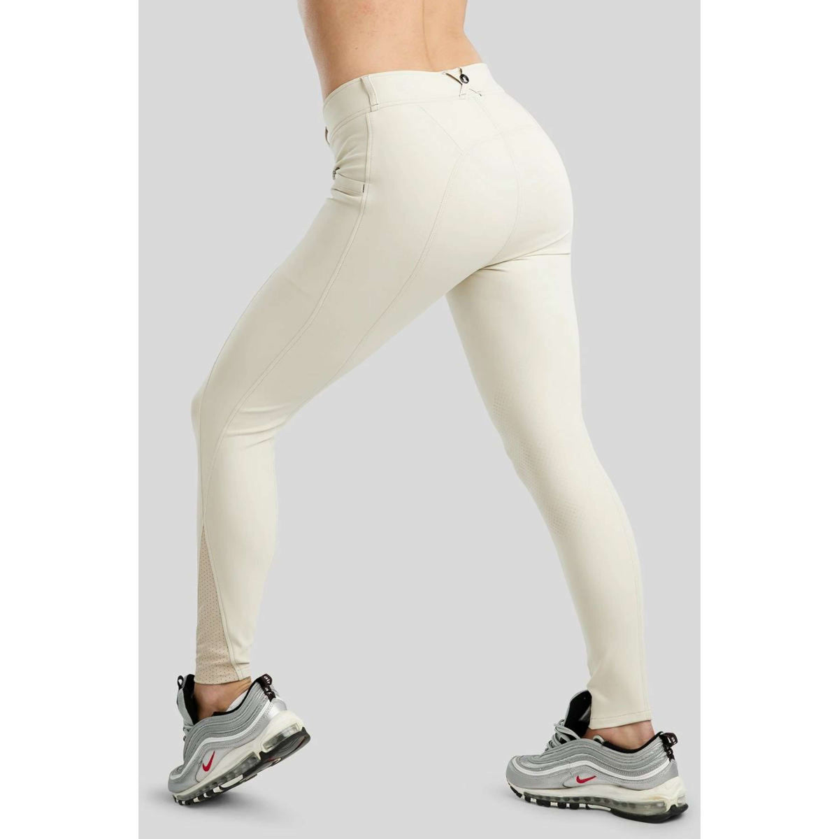 Montar Pantalon d'Équitation MoZida Prise de Genou Warm Light Grey