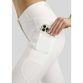 Montar Pantalon d'Équitation MoAvina Highwaist Caviar Crystal Full Grip Blanc