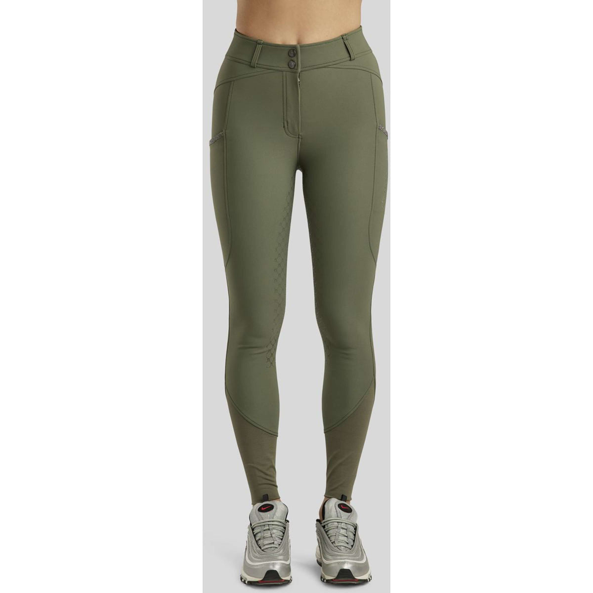 Montar Pantalon d'Équitation MoAvina Highwaist Caviar Crystal Full Grip Pine Green