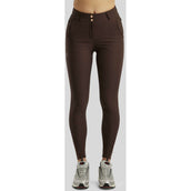 Montar Pantalon d'Équitation Briella Rosegold Crystals Highwaist Full Grip Marron