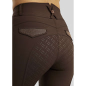 Montar Pantalon d'Équitation Briella Rosegold Crystals Highwaist Full Grip Marron