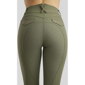 Montar Pantalon d'Équitation Briella Rosegold Crystals Highwaist Full Grip Pine Green