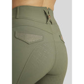 Montar Pantalon d'Équitation Briella Rosegold Crystals Highwaist Full Grip Pine Green