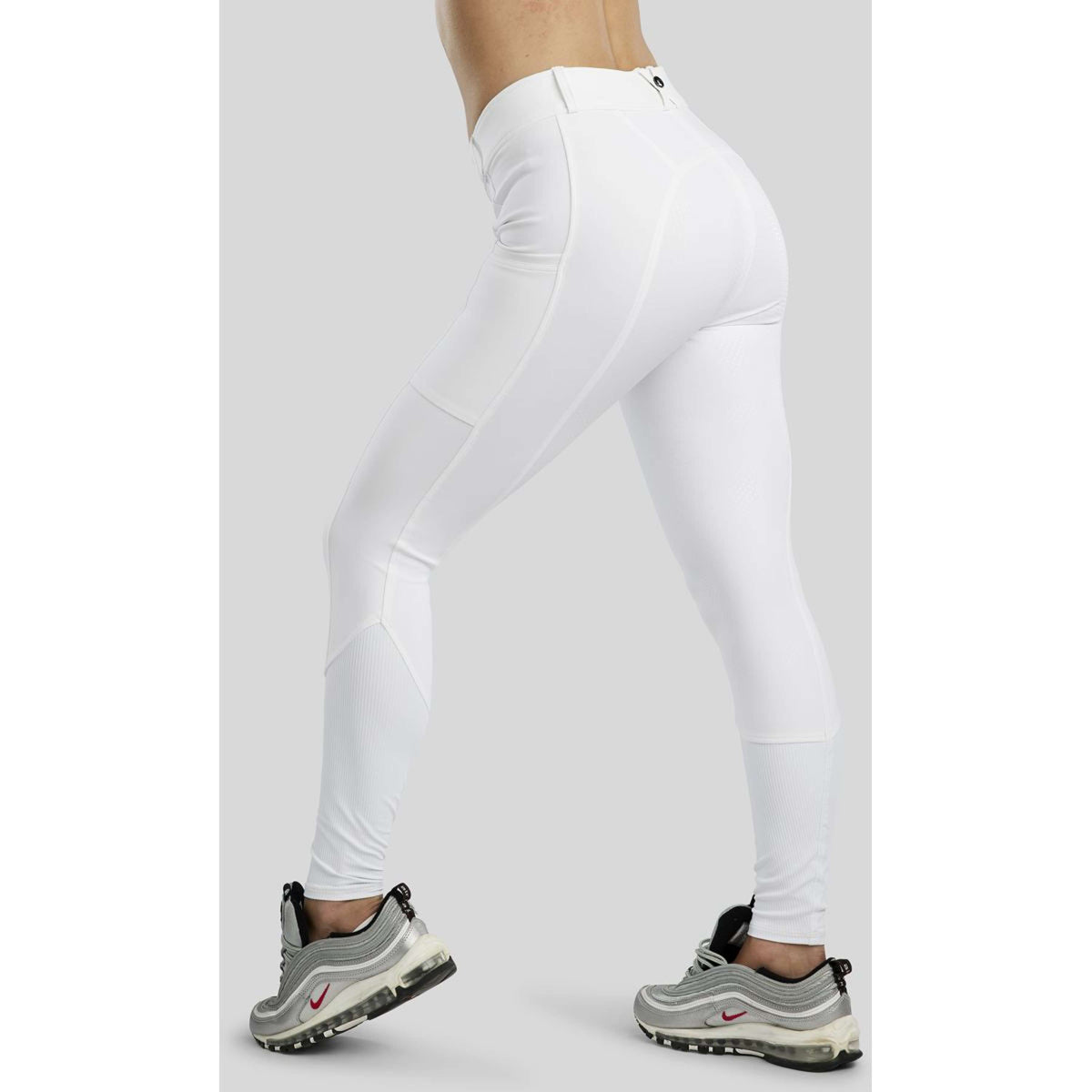 Montar Pantalon d'Équitation MoZira Full Grip Blanc