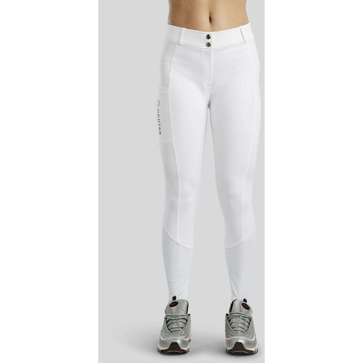 Montar Pantalon d'Équitation MoZira Full Grip Blanc