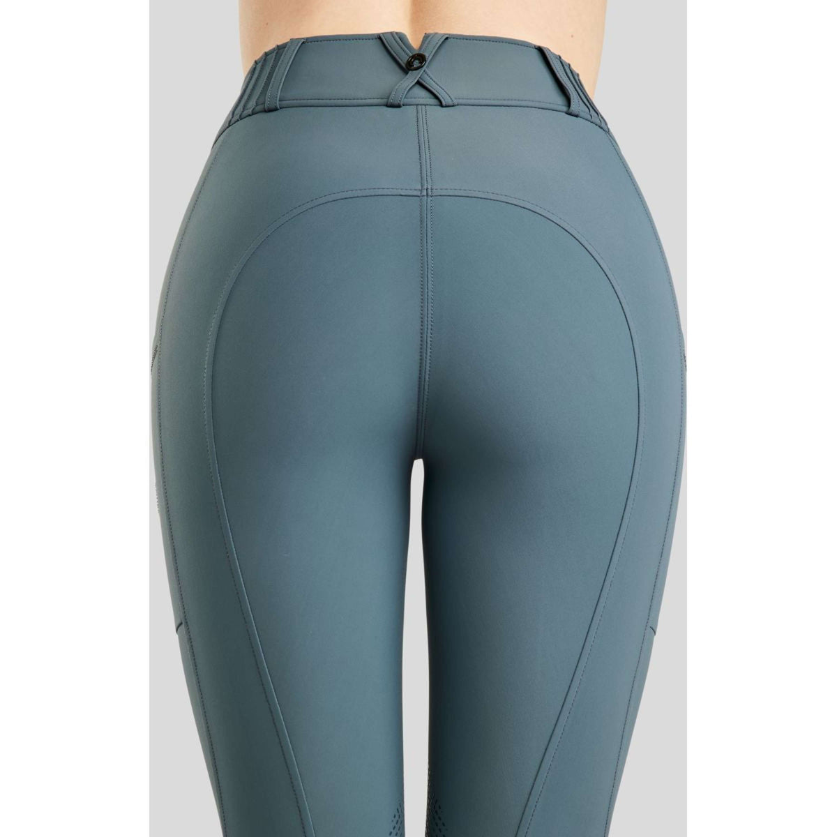 Montar Pantalon d'Équitation MoZuna Gun Metal Crystals Prise de Genou Dark Slate