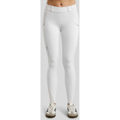 Montar Legging d'Équitation MoZuna Gun Metal Crystals Full Grip Blanc
